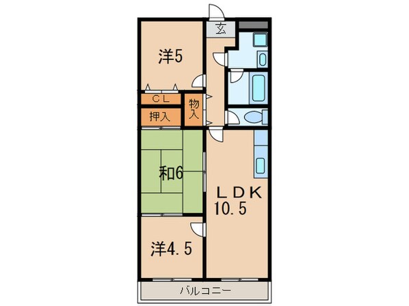 芦屋三木マンションの物件間取画像